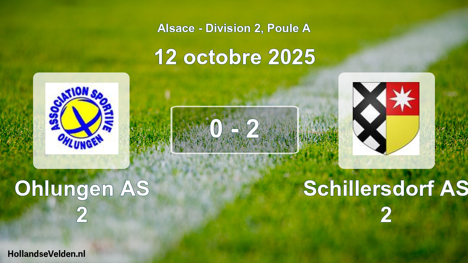 Match joué: Ohlungen AS 2 - Schillersdorf AS 2 0 - 2 (12 octobre 2025)