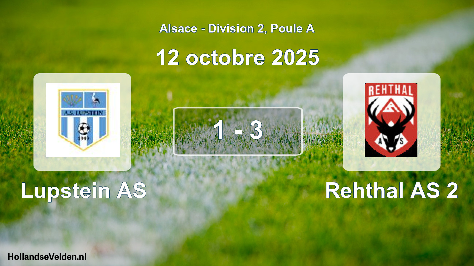 Match joué: Lupstein AS - Rehthal AS 2 1 - 3 (12 octobre 2025)
