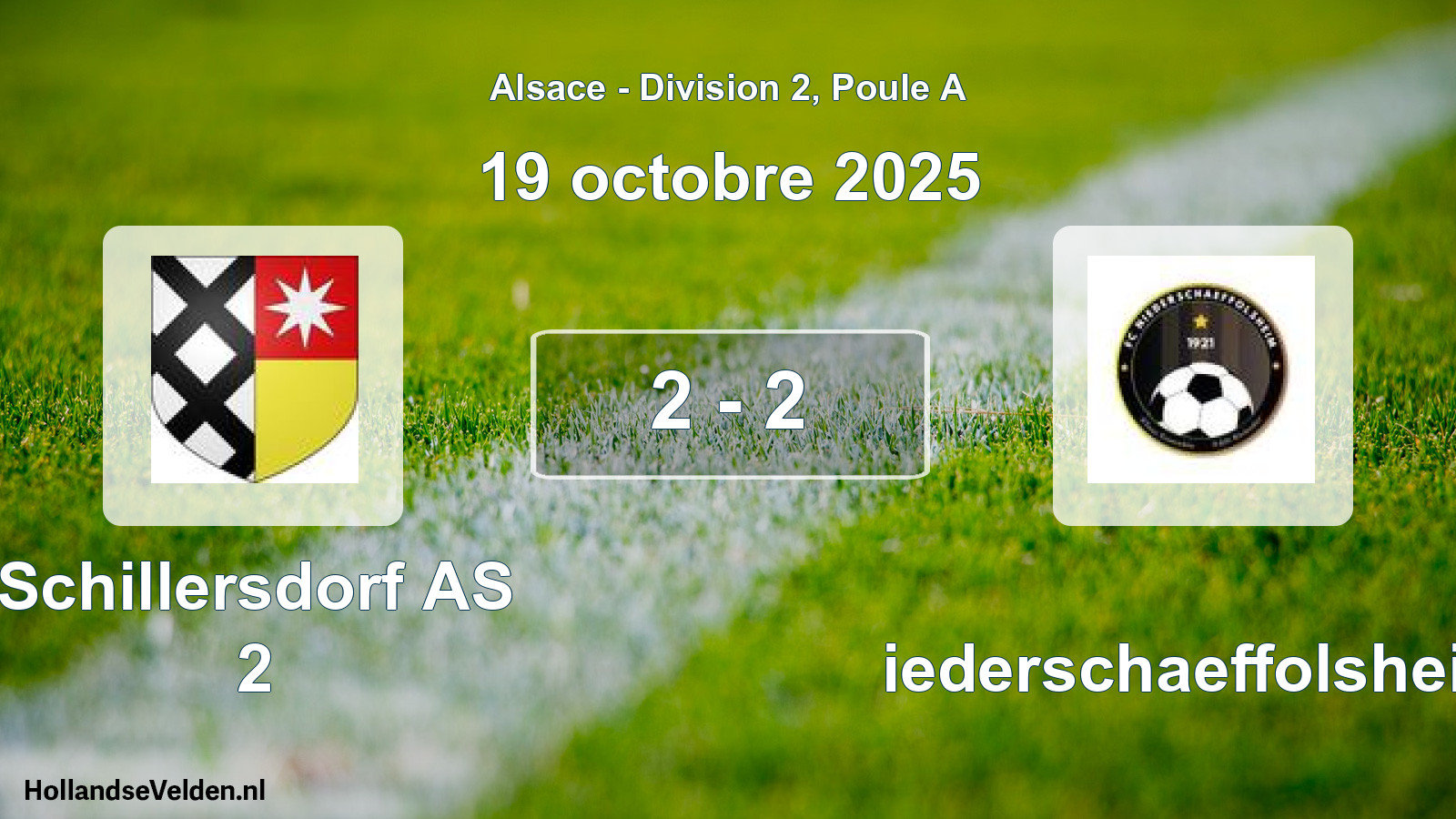 Match joué: Schillersdorf AS 2 - Niederschaeffolsheim 2 - 2 (19 octobre 2025)