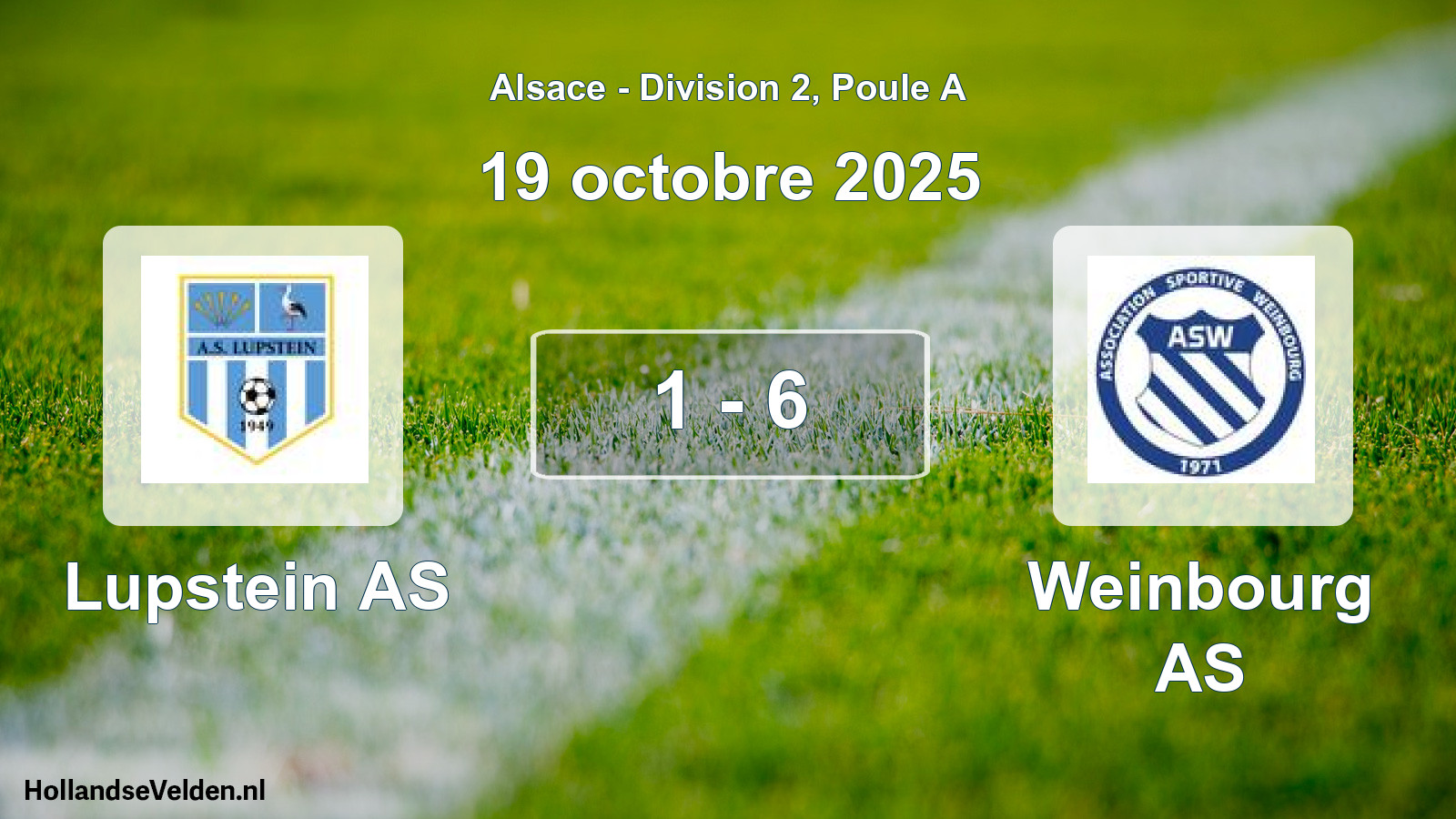 Match joué: Lupstein AS - Weinbourg AS 1 - 6 (19 octobre 2025)