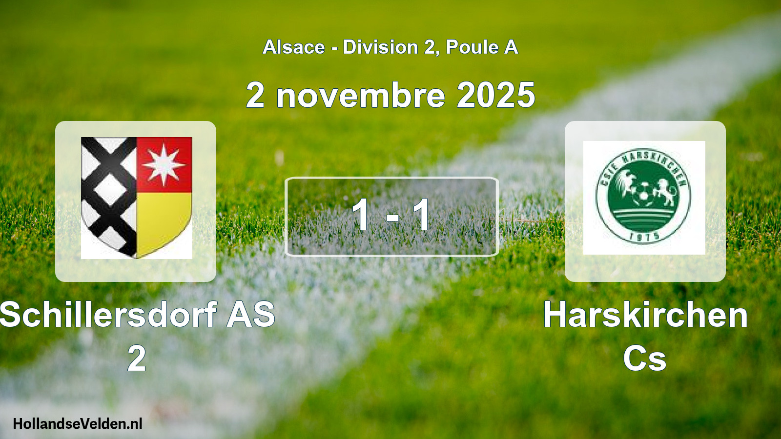 Match joué: Schillersdorf AS 2 - Harskirchen Cs 1 - 1 (2 novembre 2025)