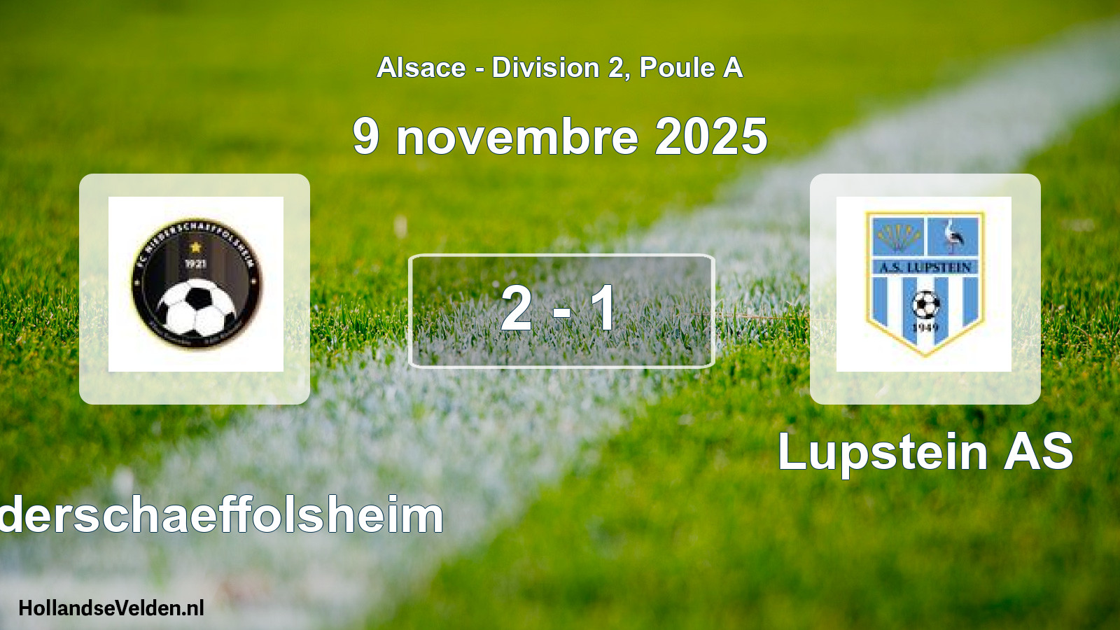 Match joué: Niederschaeffolsheim - Lupstein AS 2 - 1 (9 novembre 2025)