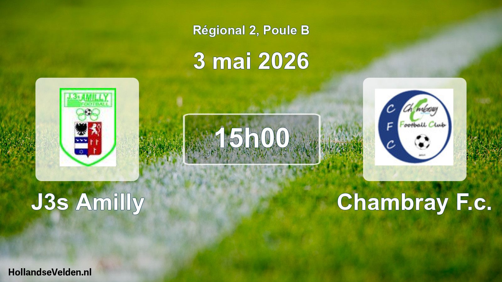 Geplande wedstrijd: J3s Amilly - Chambray F.c. (3 mei 2026)