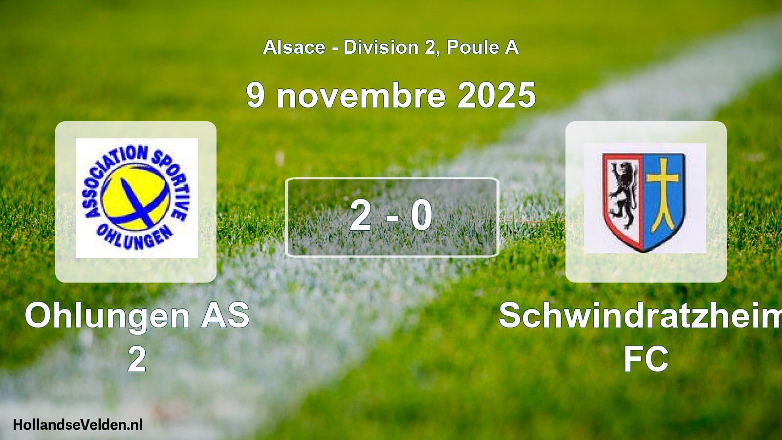 Match joué: Ohlungen AS 2 - Schwindratzheim FC 2 - 0 (9 novembre 2025)