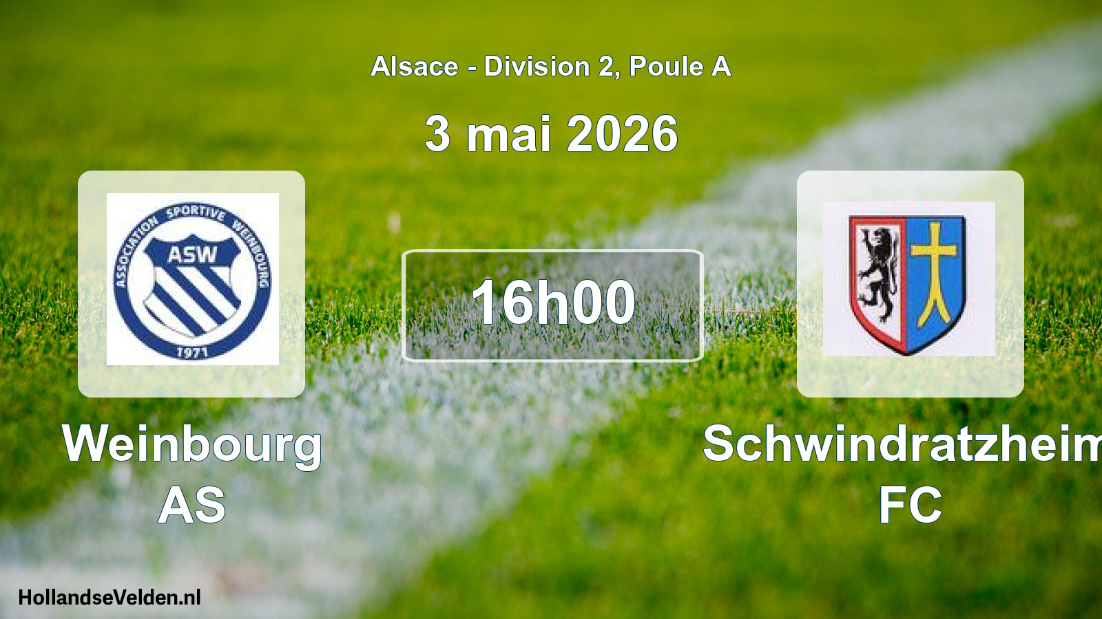 Match programmé: Weinbourg AS - Schwindratzheim FC (3 mai 2026)