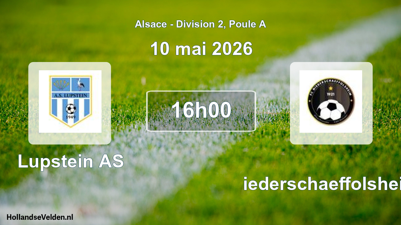 Match programmé: Lupstein AS - Niederschaeffolsheim (10 mai 2026)
