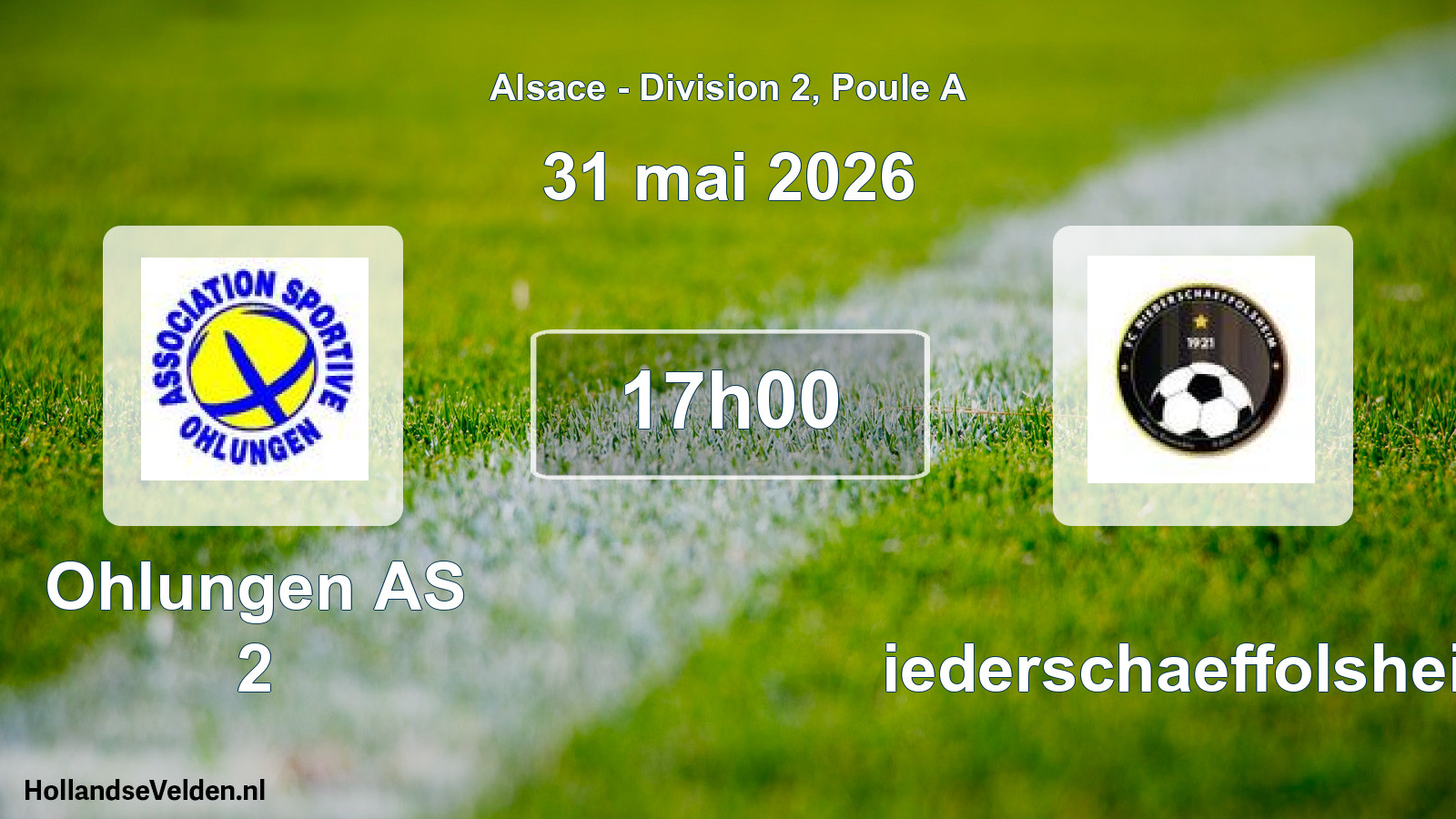 Scheduled Match: Ohlungen AS 2 - Niederschaeffolsheim (31 May 2026)