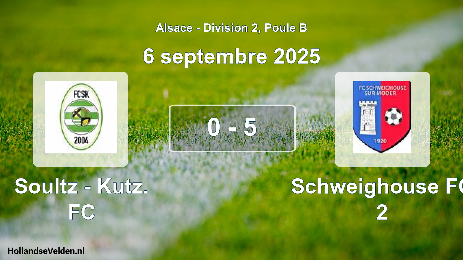 Match joué: Soultz - Kutz. FC - Schweighouse FC 2 0 - 5 (6 septembre 2025)