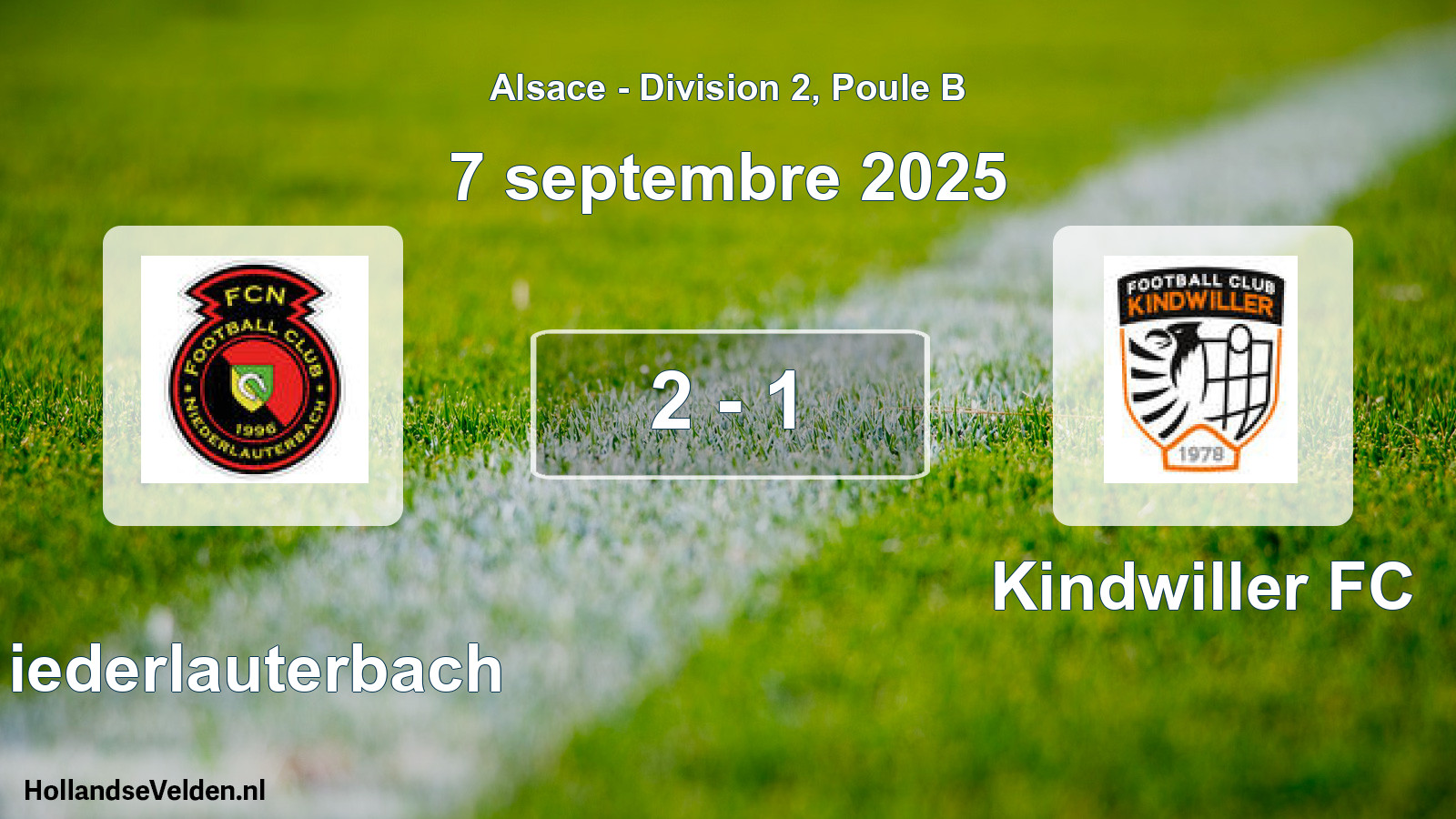 Match joué: Niederlauterbach - Kindwiller FC 2 - 1 (7 septembre 2025)