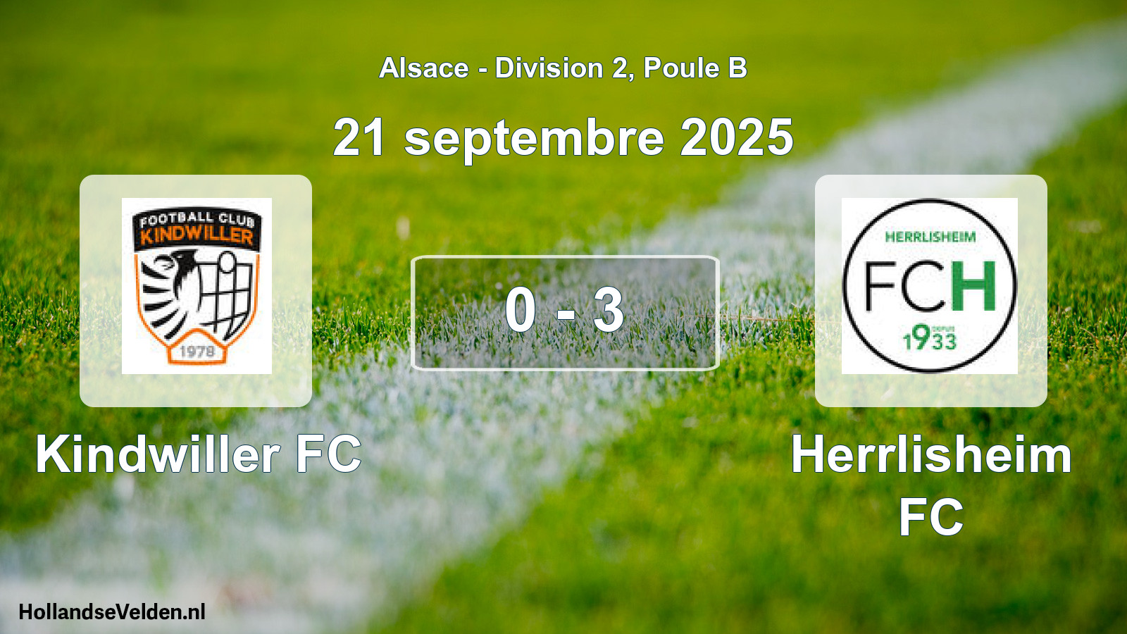 Match joué: Kindwiller FC - Herrlisheim FC 0 - 3 (21 septembre 2025)