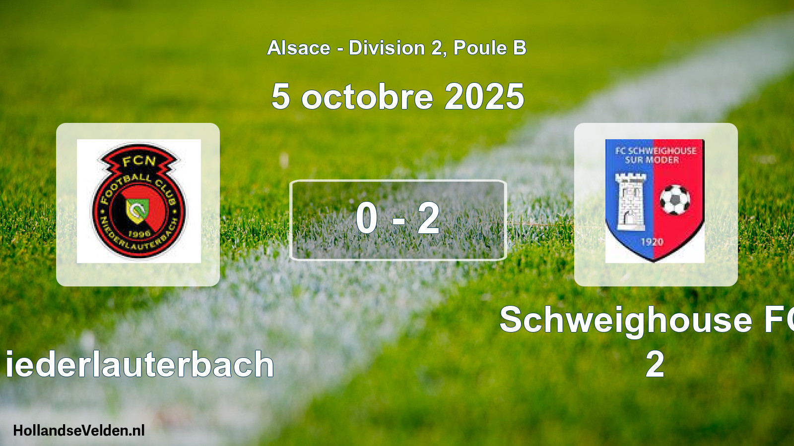 Match joué: Niederlauterbach - Schweighouse FC 2 0 - 2 (5 octobre 2025)