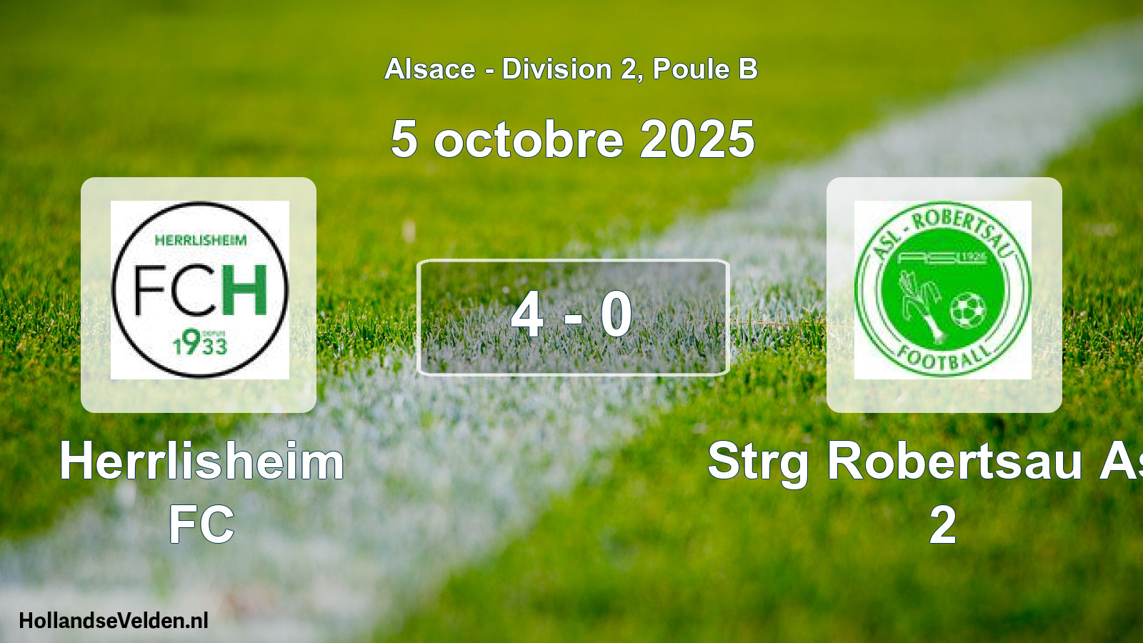 Total number of matches played: Herrlisheim FC - Strg Robertsau Asl 2 4 - 0 (5 October 2025)