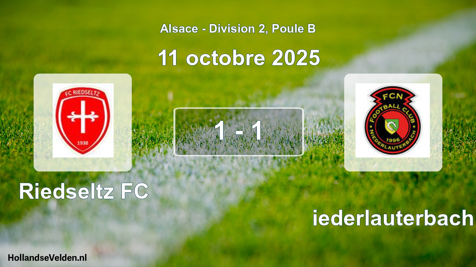 Match joué: Riedseltz FC - Niederlauterbach 1 - 1 (11 octobre 2025)