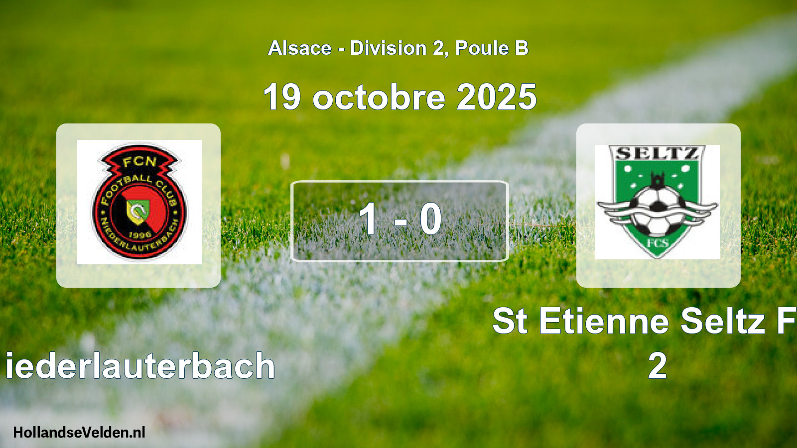 Match joué: Niederlauterbach - St Etienne Seltz FC 2 1 - 0 (19 octobre 2025)