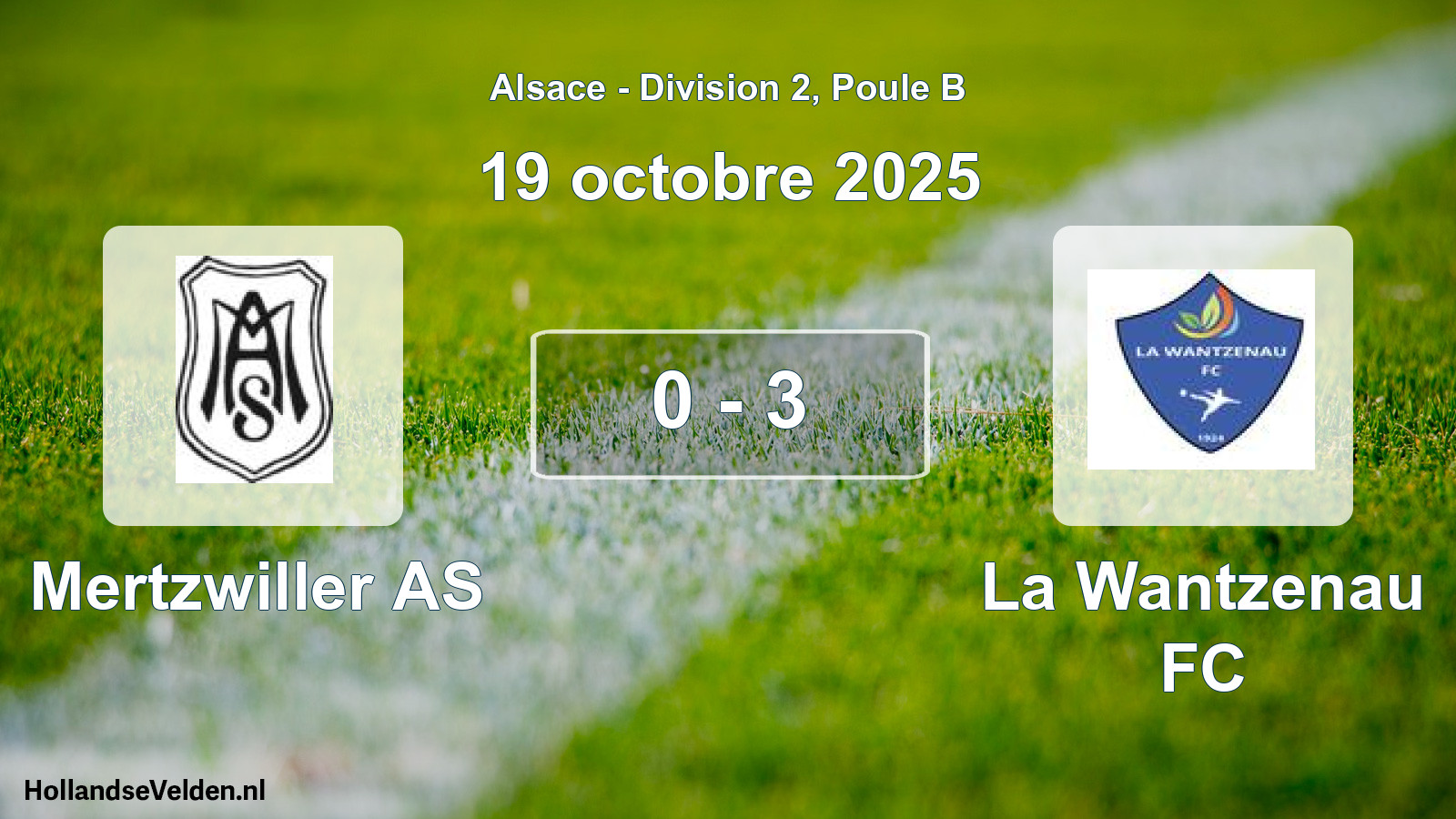 Match joué: Mertzwiller AS - La Wantzenau FC 0 - 3 (19 octobre 2025)