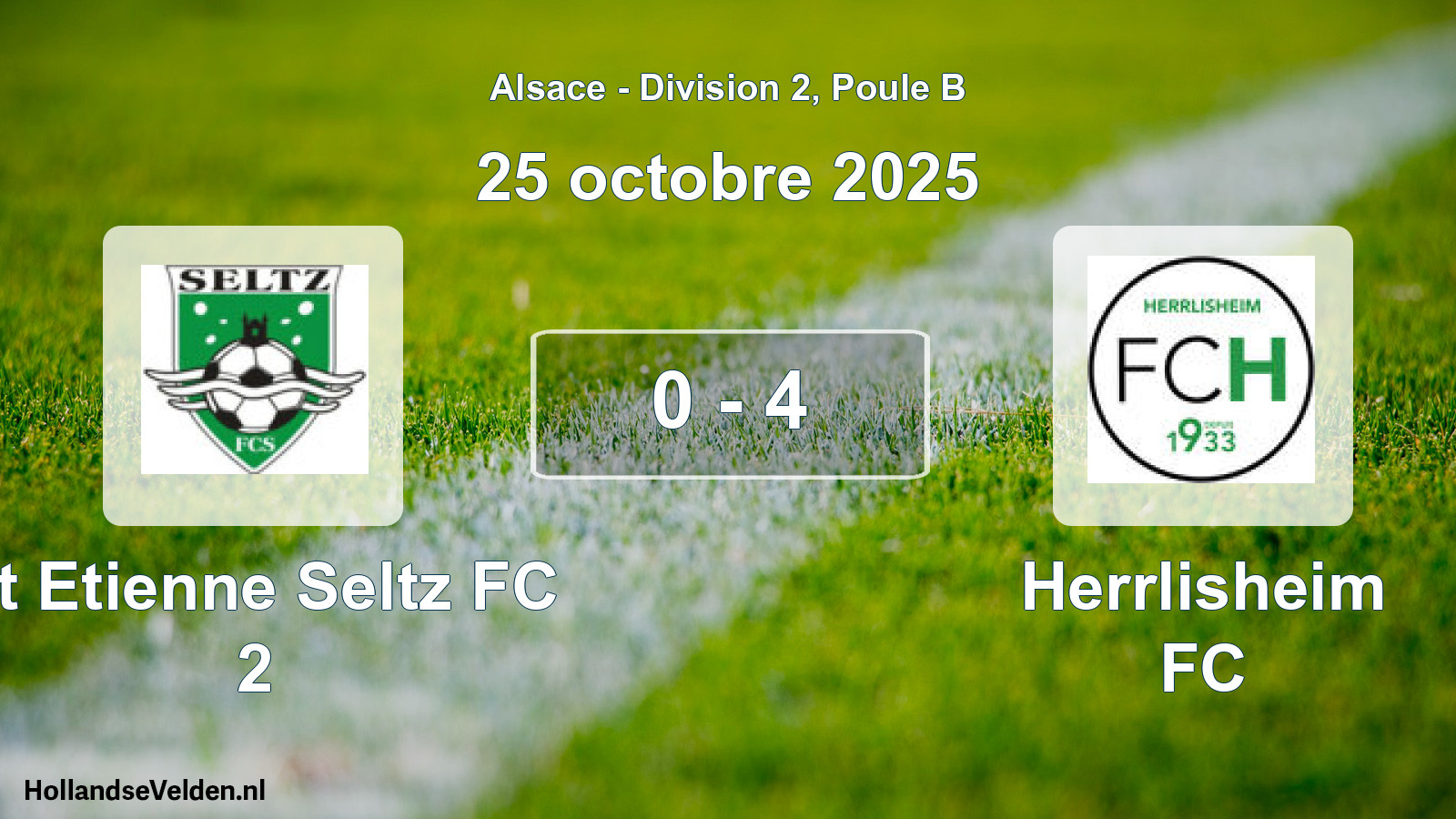 Gespeelde wedstrijd: St Etienne Seltz FC 2 - Herrlisheim FC 0 - 4 (25 oktober 2025)