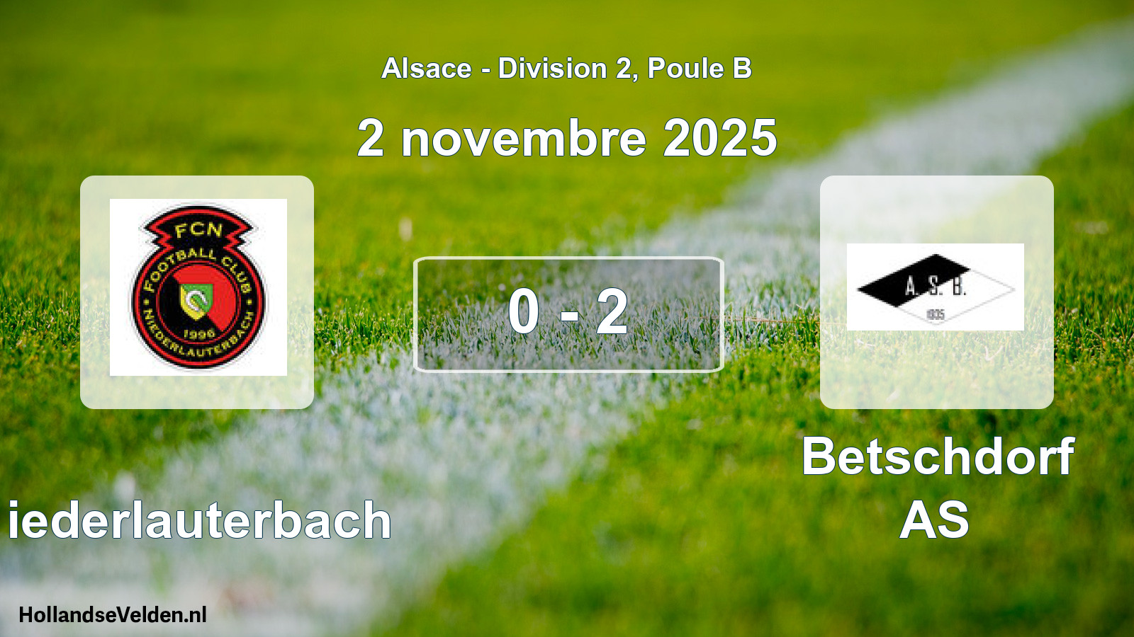 Total number of matches played: Niederlauterbach - Betschdorf AS 0 - 2 (2 November 2025)