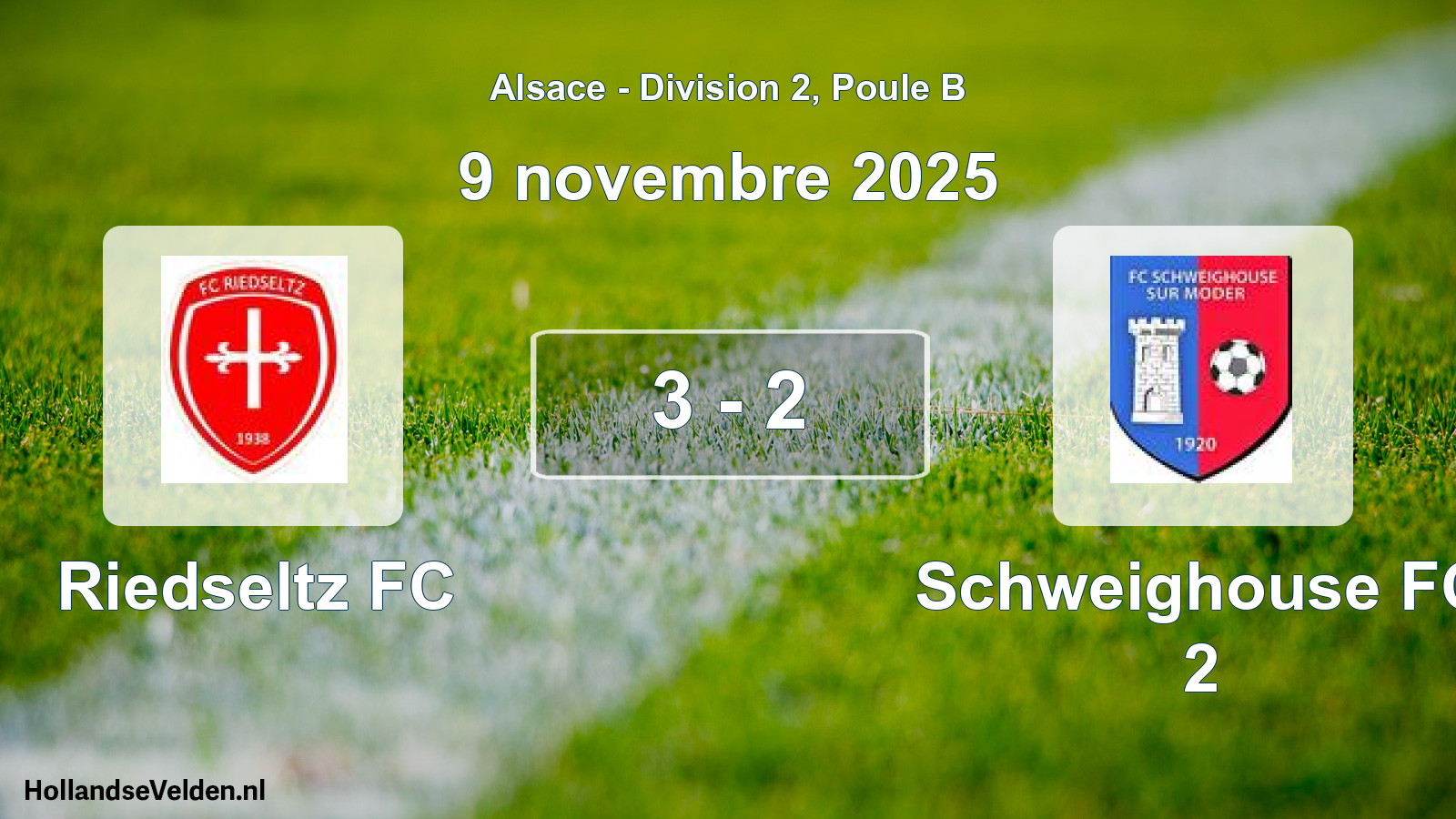 Match joué: Riedseltz FC - Schweighouse FC 2 3 - 2 (9 novembre 2025)