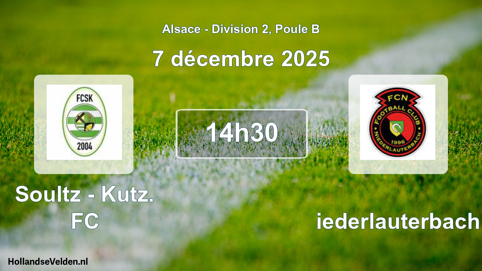Match programmé: Soultz - Kutz. FC - Niederlauterbach (7 décembre 2025)