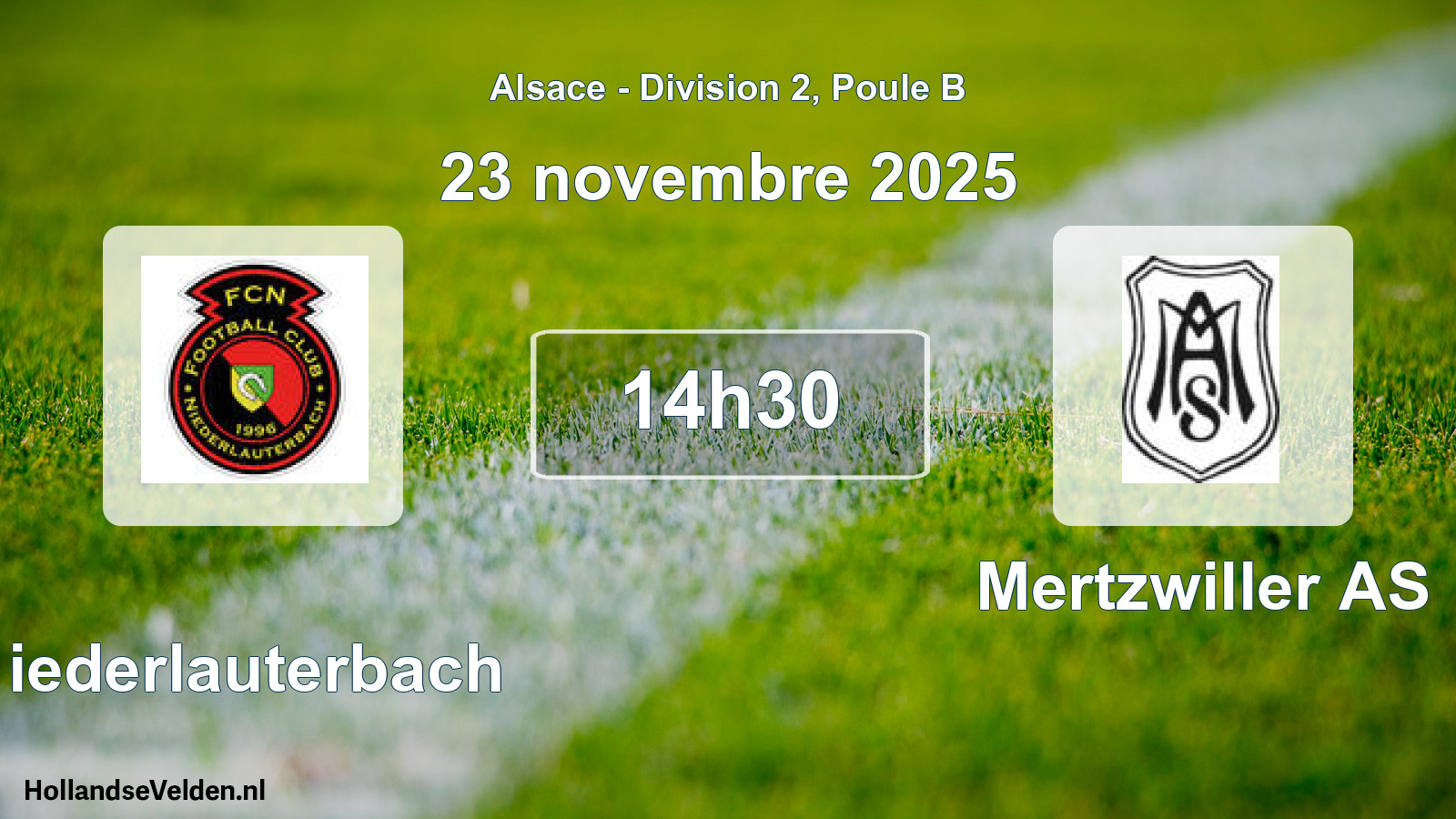 Match programmé: Niederlauterbach - Mertzwiller AS (23 novembre 2025)