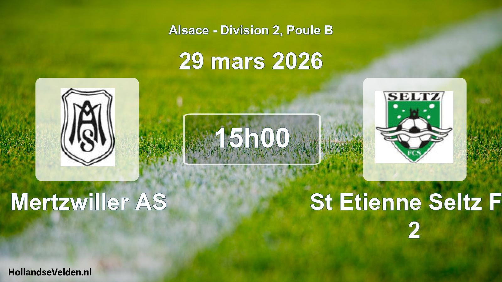 Match programmé: Mertzwiller AS - St Etienne Seltz FC 2 (29 mars 2026)