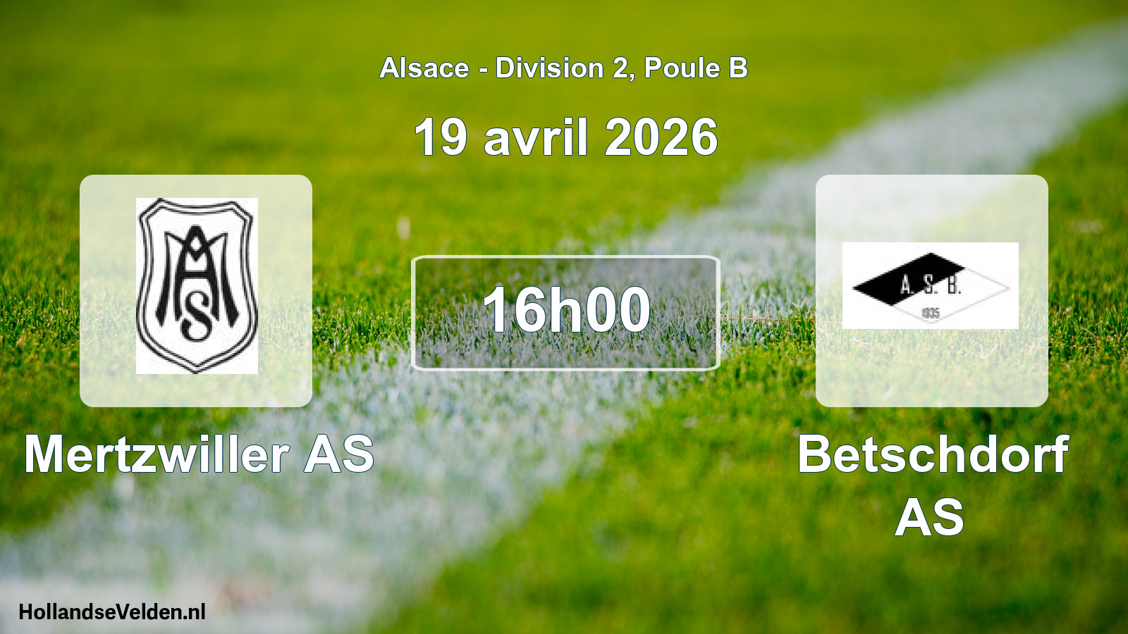 Match programmé: Mertzwiller AS - Betschdorf AS (19 avril 2026)