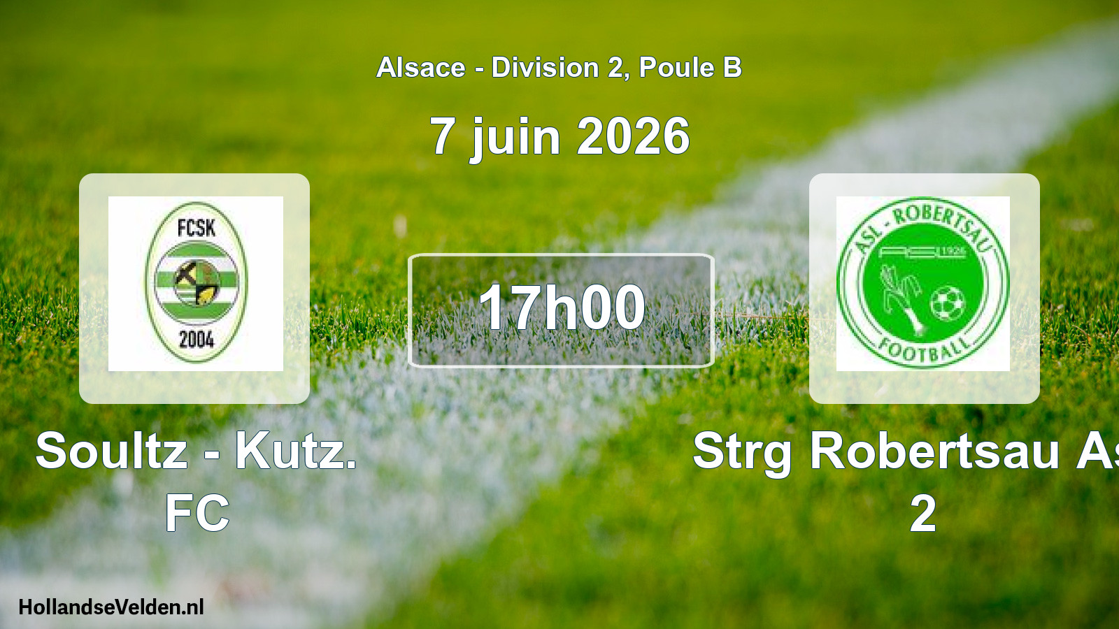 Geplande wedstrijd: Soultz - Kutz. FC - Strg Robertsau Asl 2 (7 juni 2026)