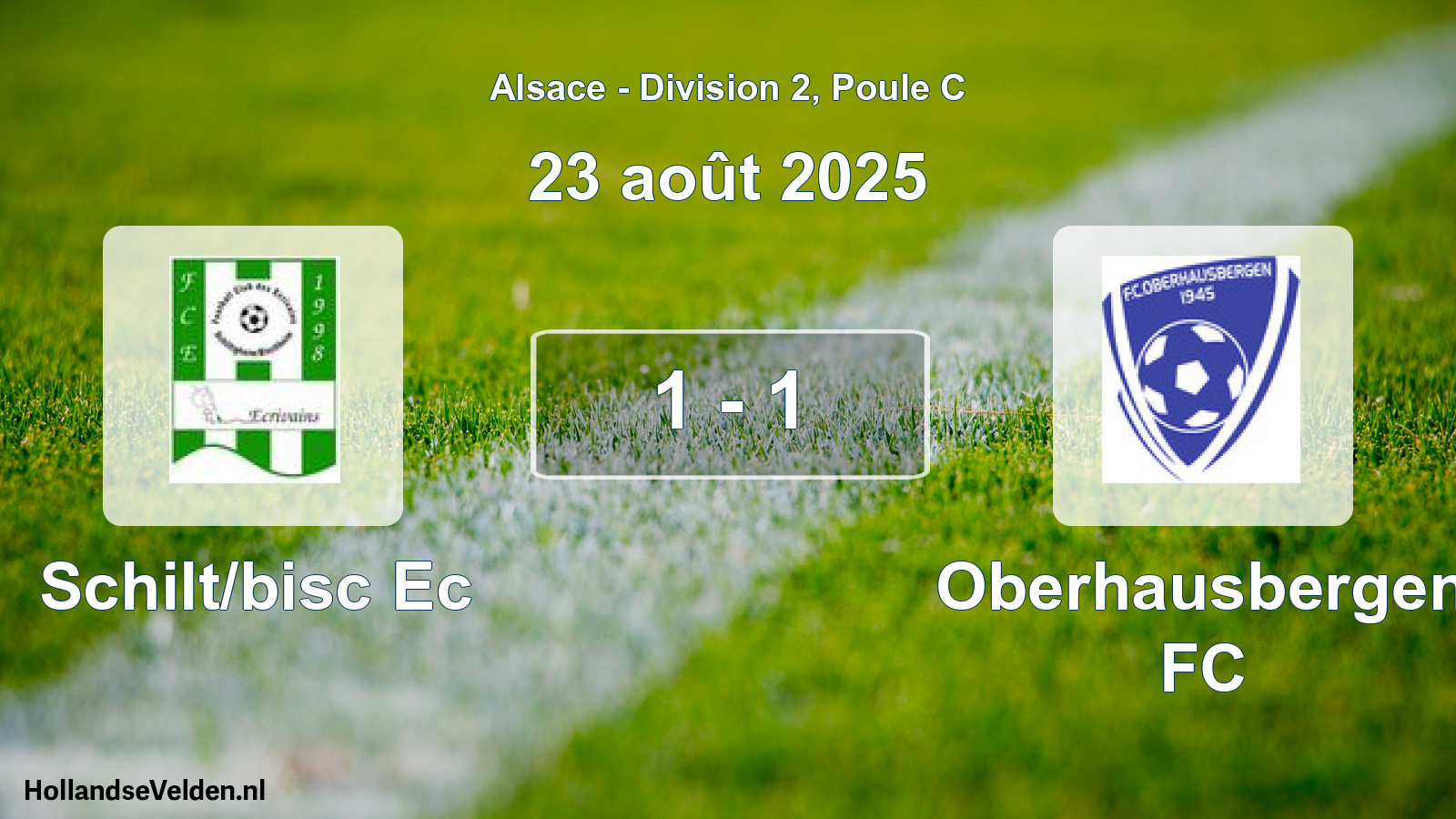 Match joué: Schilt/bisc Ec - Oberhausbergen FC 1 - 1 (23 août 2025)