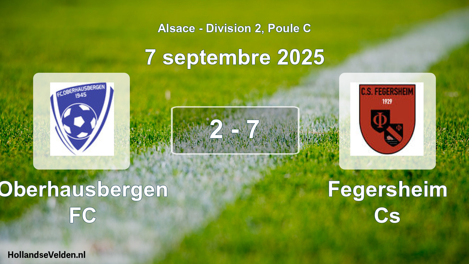 Match joué: Oberhausbergen FC - Fegersheim Cs 2 - 7 (7 septembre 2025)