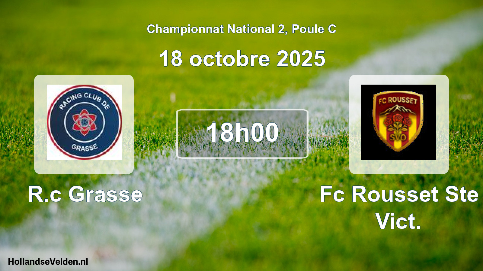 Geplande wedstrijd: R.c Grasse - Fc Rousset Ste Vict. (18 octobre 2025)