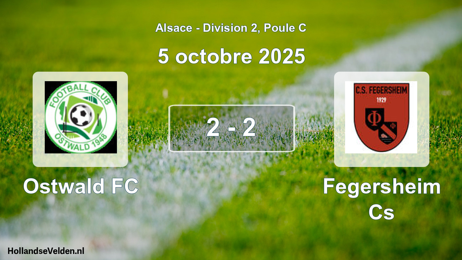 Match joué: Ostwald FC - Fegersheim Cs 2 - 2 (5 octobre 2025)
