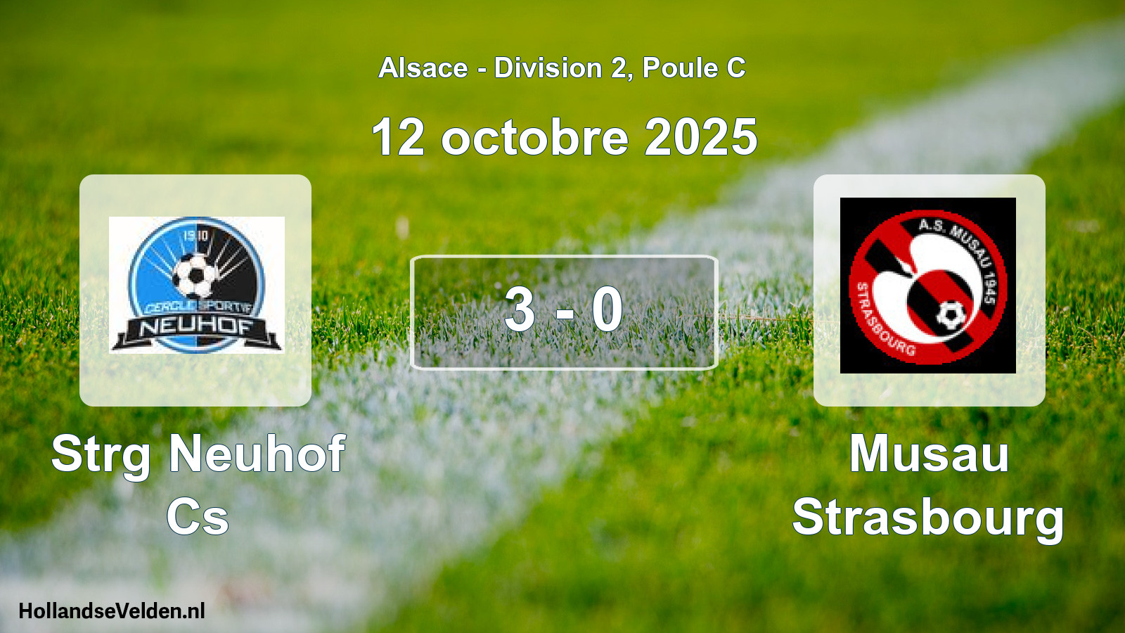 Match joué: Strg Neuhof Cs - Musau Strasbourg 3 - 0 (12 octobre 2025)