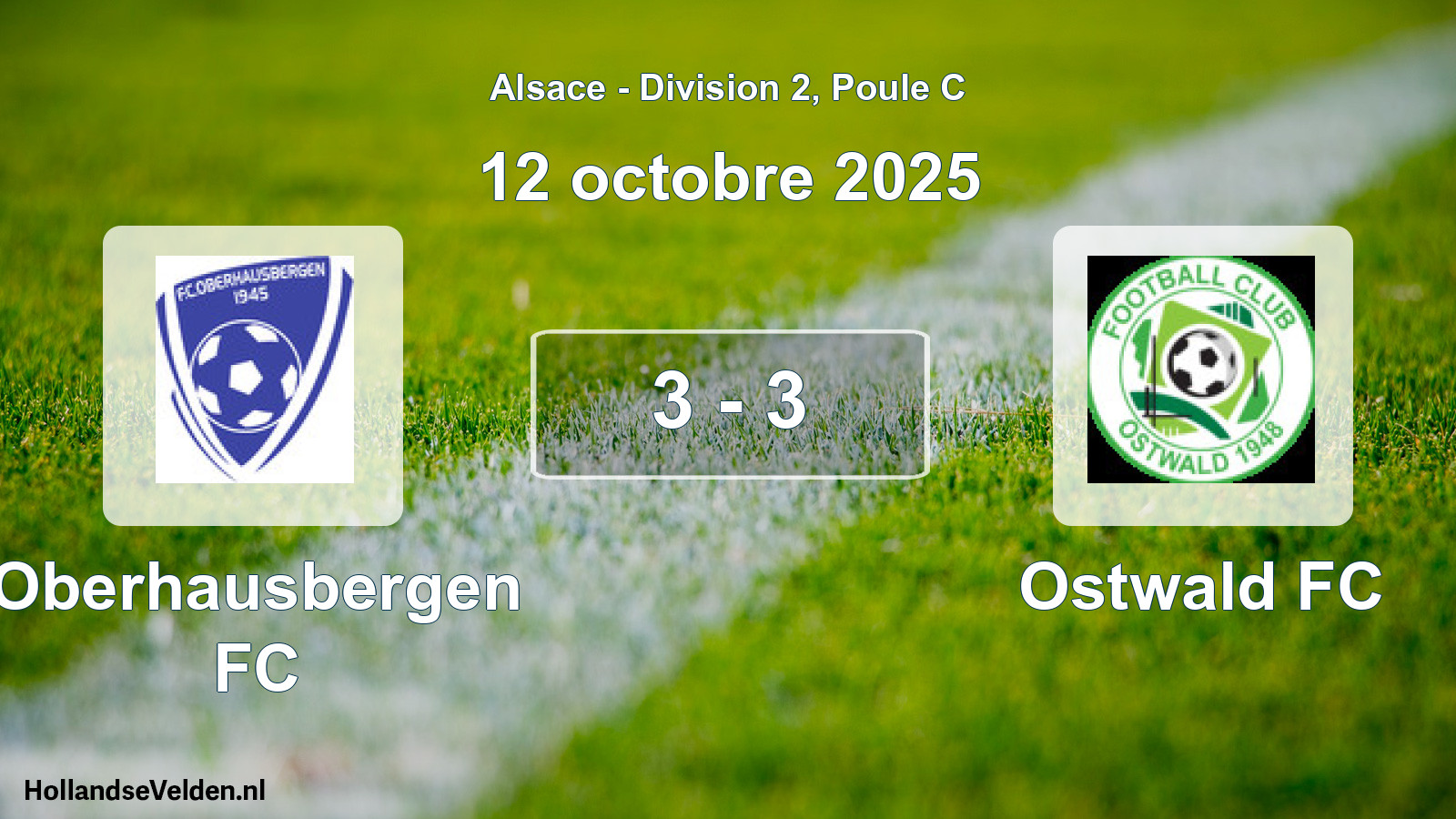 Match joué: Oberhausbergen FC - Ostwald FC 3 - 3 (12 octobre 2025)