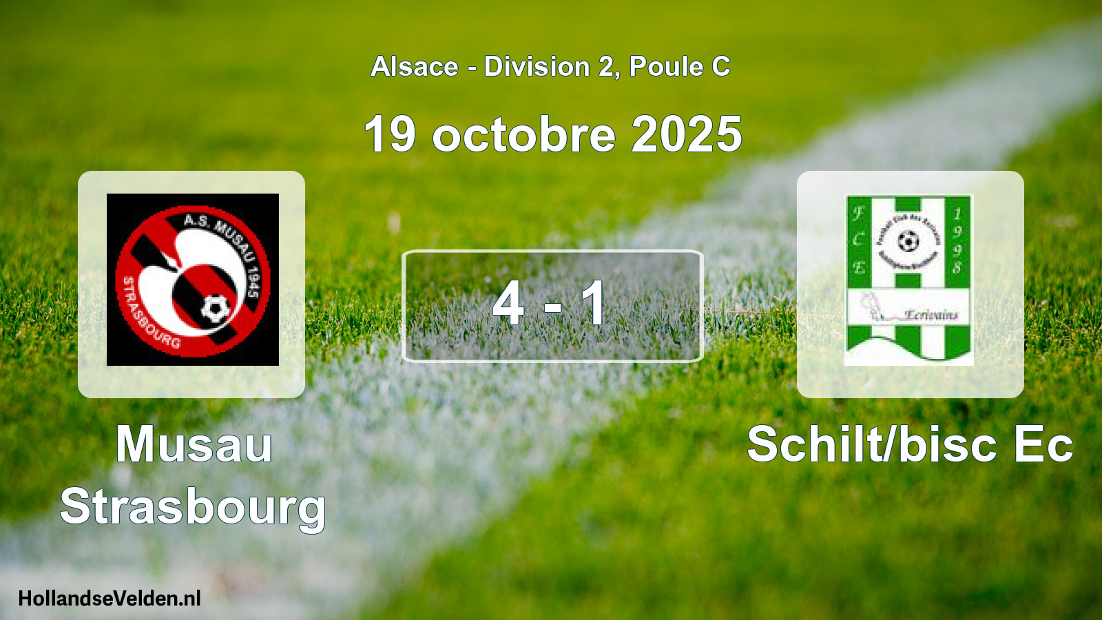 Match joué: Musau Strasbourg - Schilt/bisc Ec 4 - 1 (19 octobre 2025)