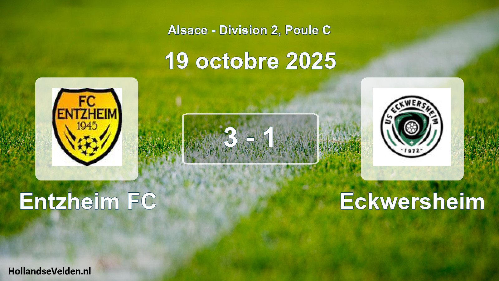 Match joué: Entzheim FC - Eckwersheim 3 - 1 (19 octobre 2025)