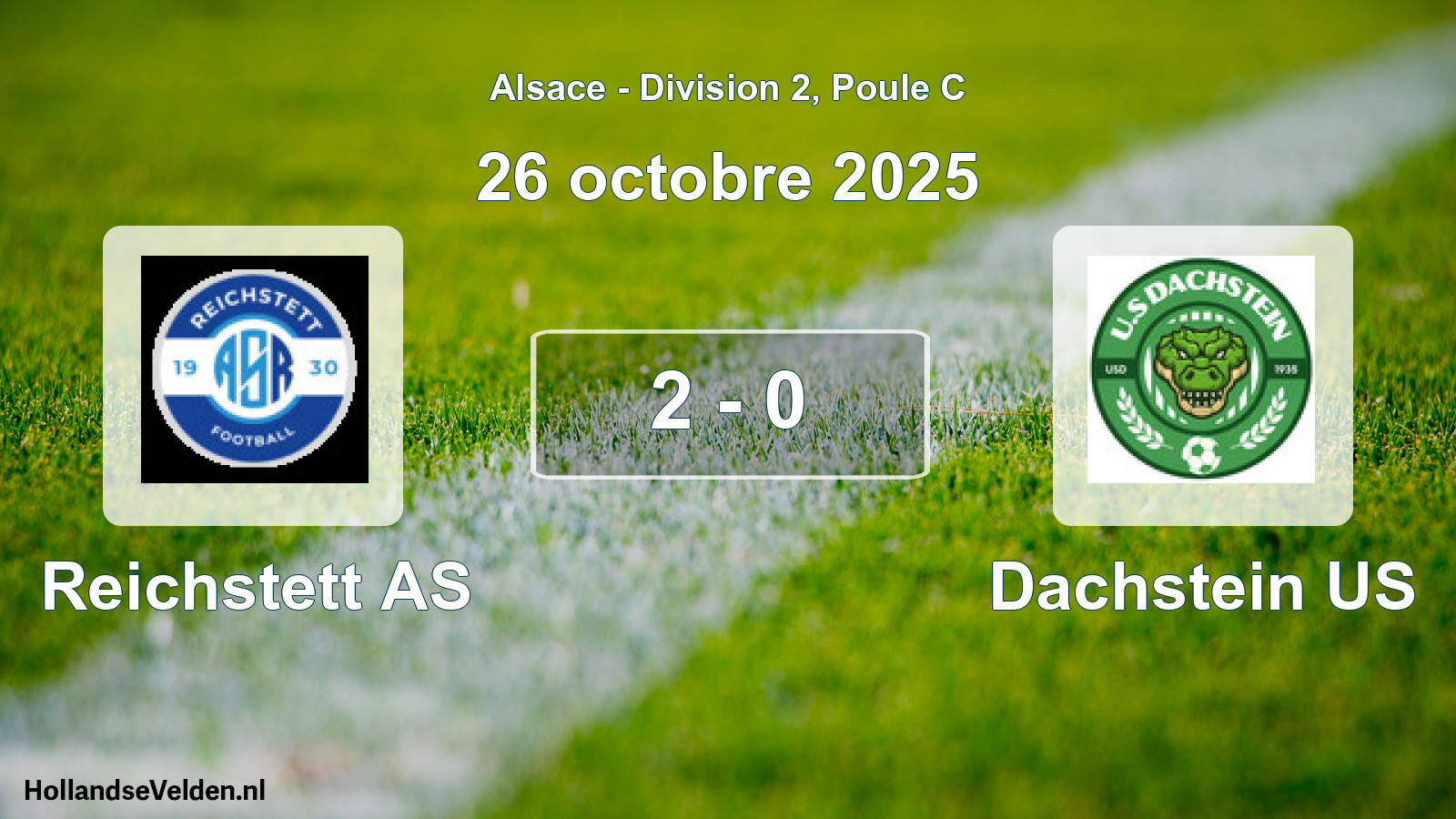 Match joué: Reichstett AS - Dachstein US 2 - 0 (26 octobre 2025)