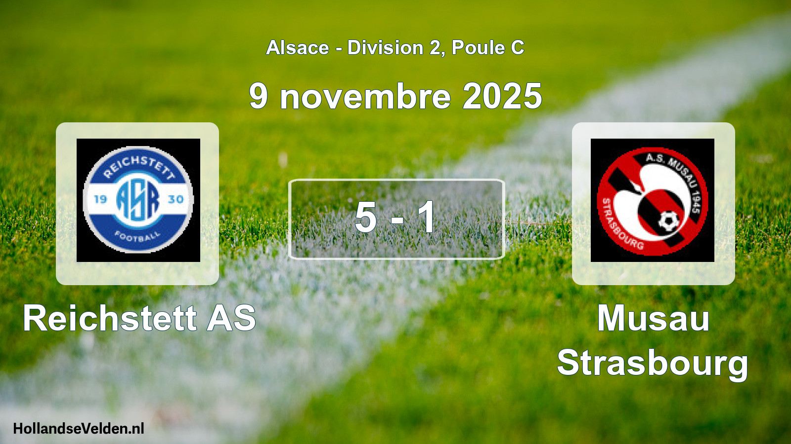 Match joué: Reichstett AS - Musau Strasbourg 5 - 1 (9 novembre 2025)