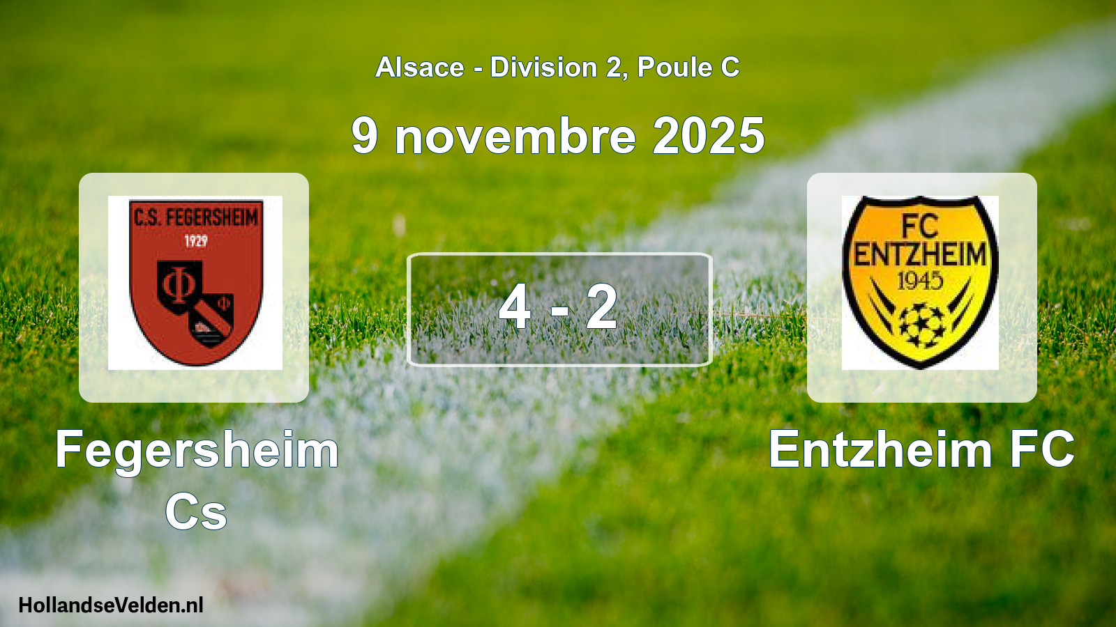 Gespeelde wedstrijd: Fegersheim Cs - Entzheim FC 4 - 2 (9 november 2025)