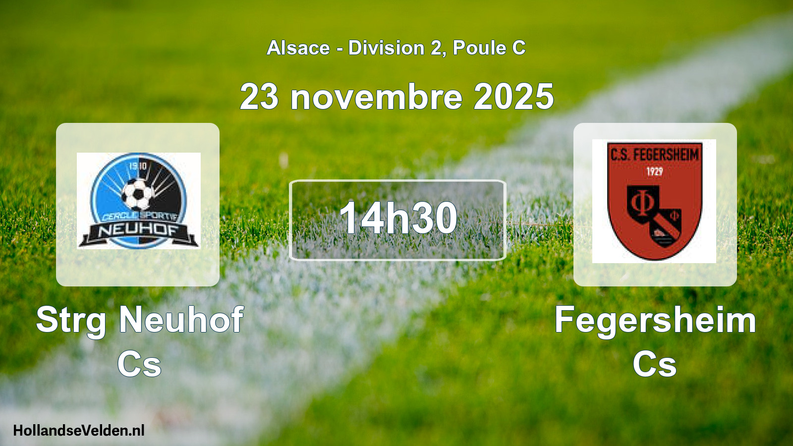 Match programmé: Strg Neuhof Cs - Fegersheim Cs (23 novembre 2025)