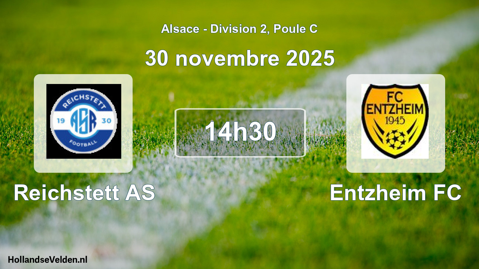 Match programmé: Reichstett AS - Entzheim FC (30 novembre 2025)