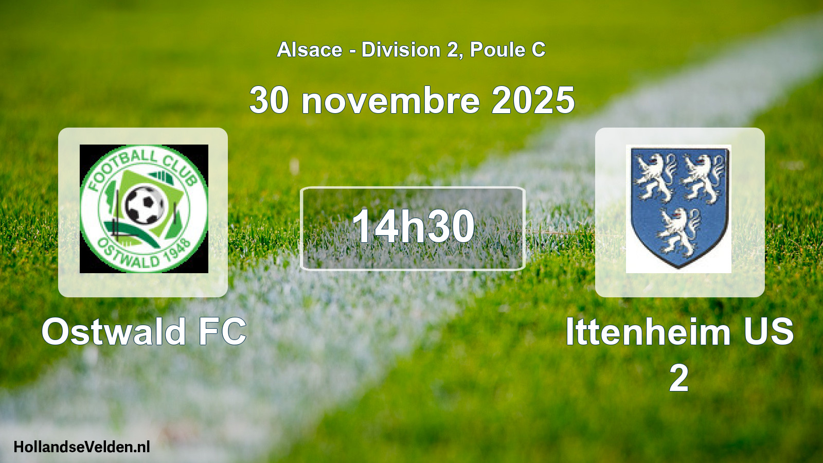 Match programmé: Ostwald FC - Ittenheim US 2 (30 novembre 2025)