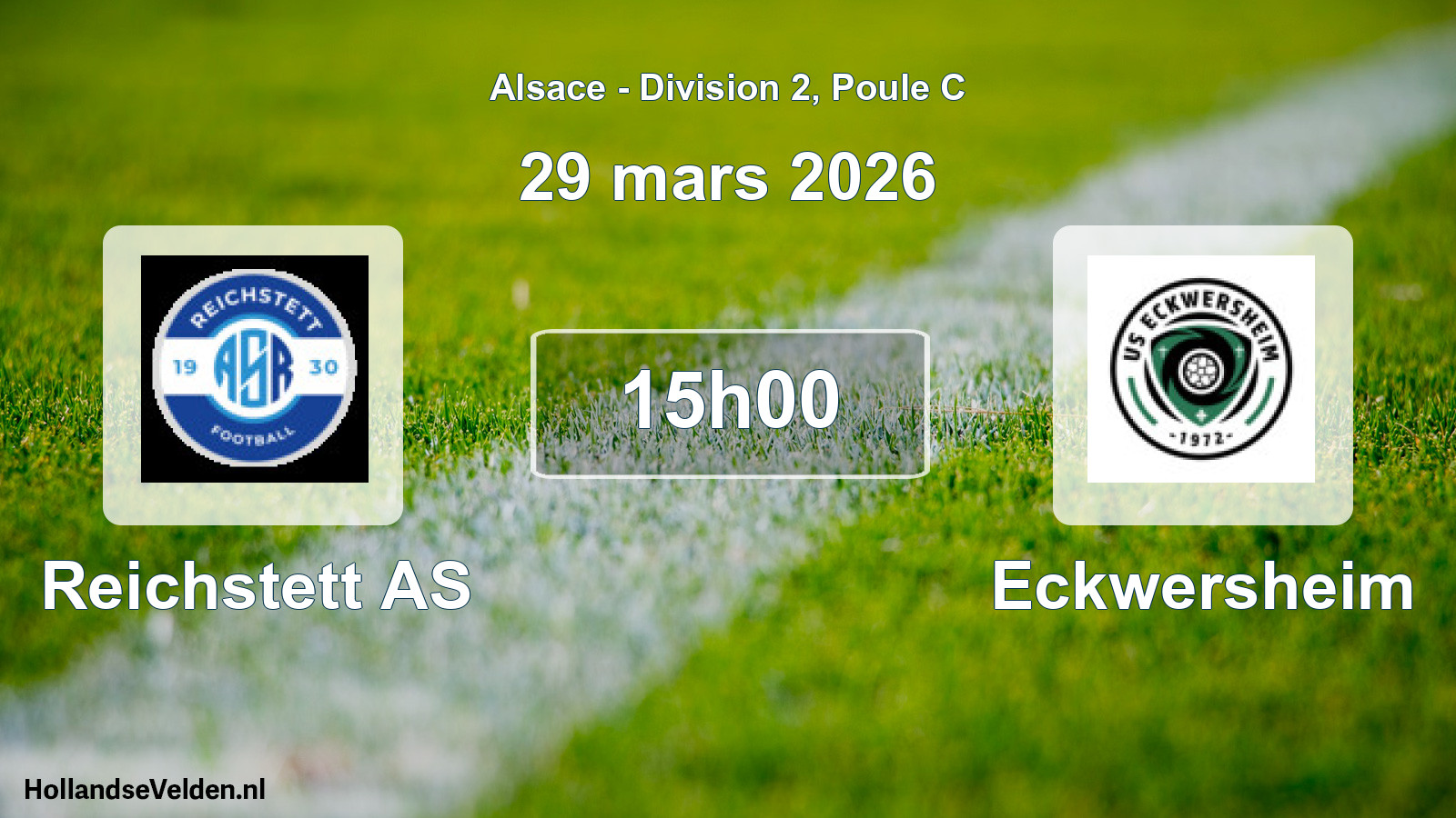 Match programmé: Reichstett AS - Eckwersheim (29 mars 2026)