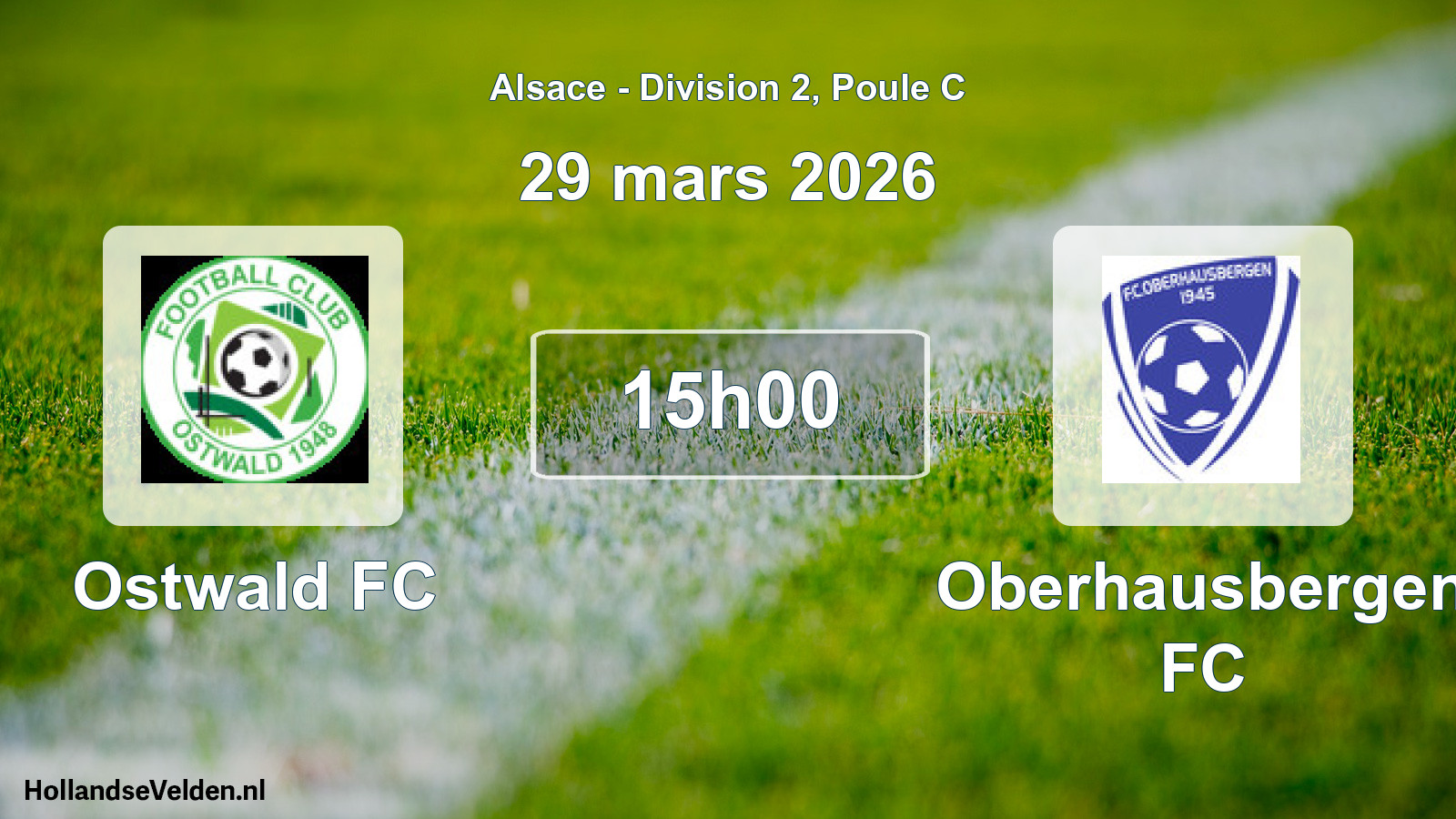Match programmé: Ostwald FC - Oberhausbergen FC (29 mars 2026)