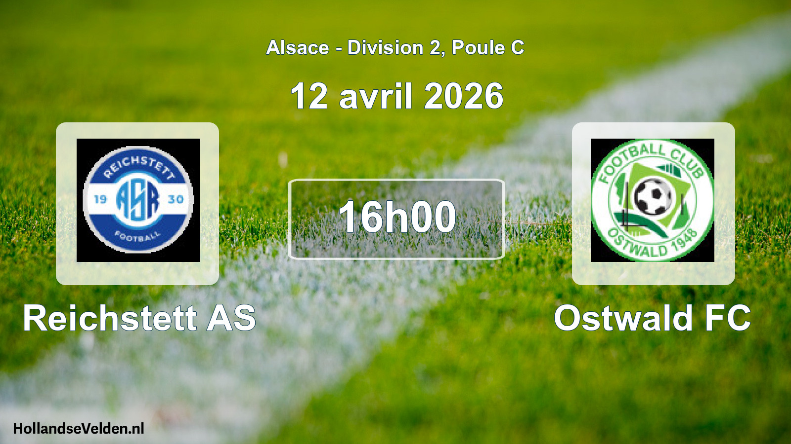 Match programmé: Reichstett AS - Ostwald FC (12 avril 2026)