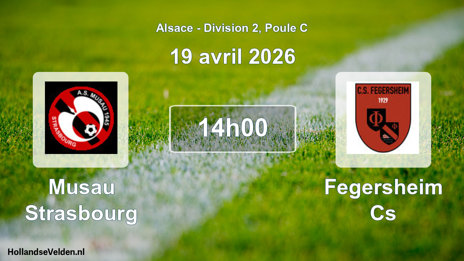 Match programmé: Musau Strasbourg - Fegersheim Cs (19 avril 2026)