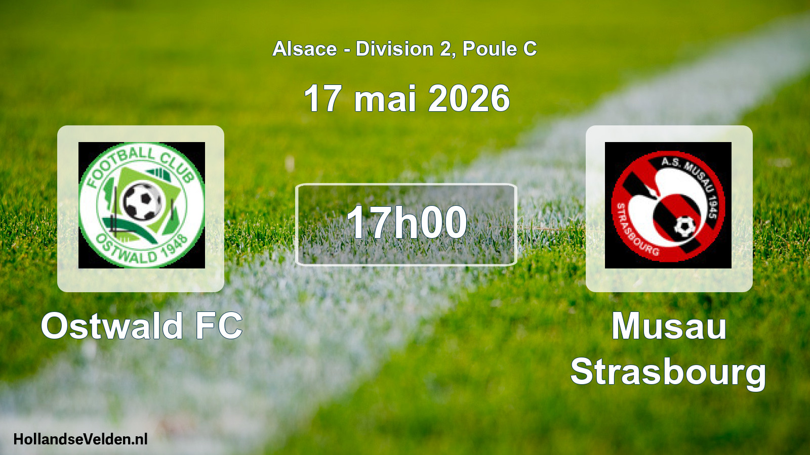 Match programmé: Ostwald FC - Musau Strasbourg (17 mai 2026)