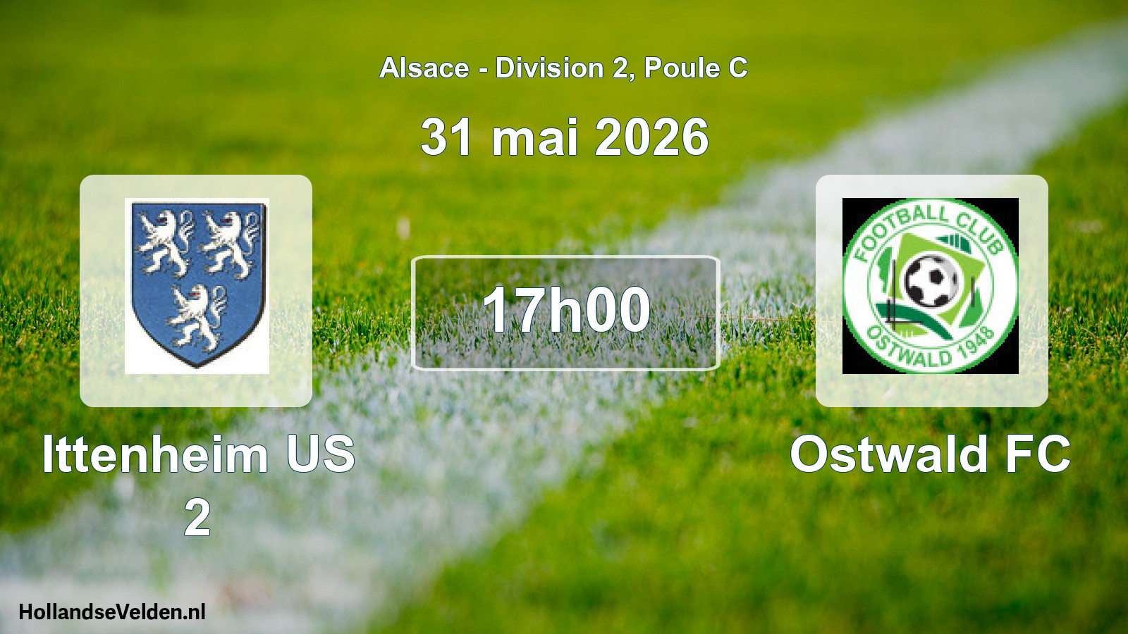 Match programmé: Ittenheim US 2 - Ostwald FC (31 mai 2026)