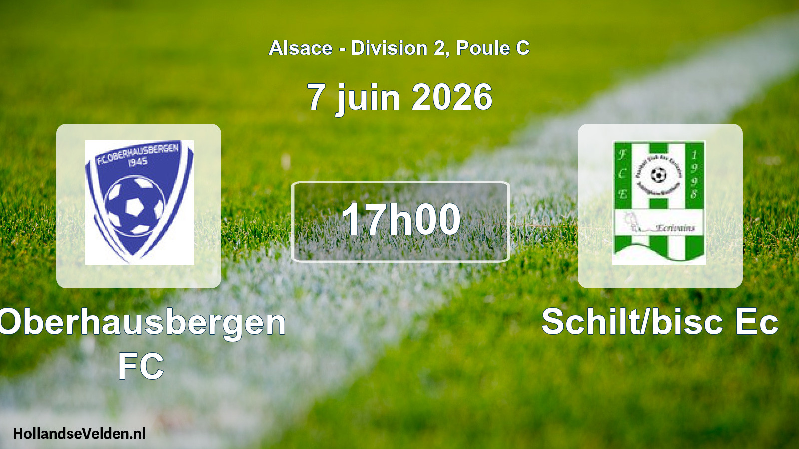 Match programmé: Oberhausbergen FC - Schilt/bisc Ec (7 juin 2026)