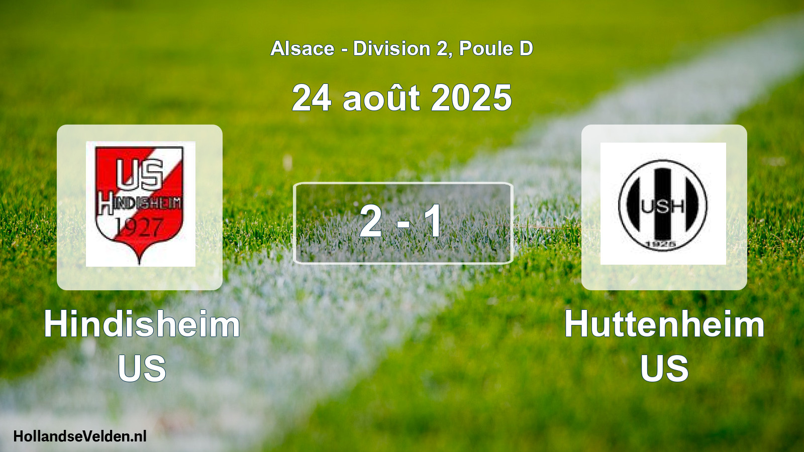 Match joué: Hindisheim US - Huttenheim US 2 - 1 (24 août 2025)