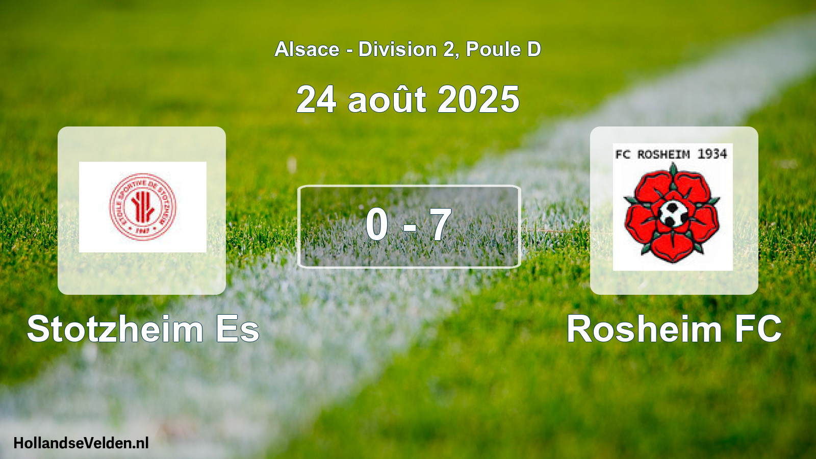 Match joué: Stotzheim Es - Rosheim FC 0 - 7 (24 août 2025)